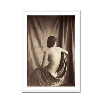 Nude Study - Jean Louis Marie Eugene Durieu Art Print, Sepia-toned Photograph Nude Figure’s Draped Partially Fabric