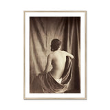Nude Study - Jean Louis Marie Eugene Durieu Art Print, Sepia-toned Photograph Person’s Bare Draped Partially Fabric