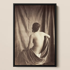 Nude Study Jean Louis Marie Eugene Durieu Framed Canvas, Framed Sepia Toned Nude Portrait