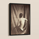 Nude Study Jean Louis Marie Eugene Durieu Framed Canvas, Framed Sepia Toned Nude Portrait