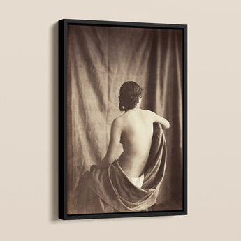 Nude Study Jean Louis Marie Eugene Durieu Framed Canvas, Framed Sepia Toned Nude Portrait