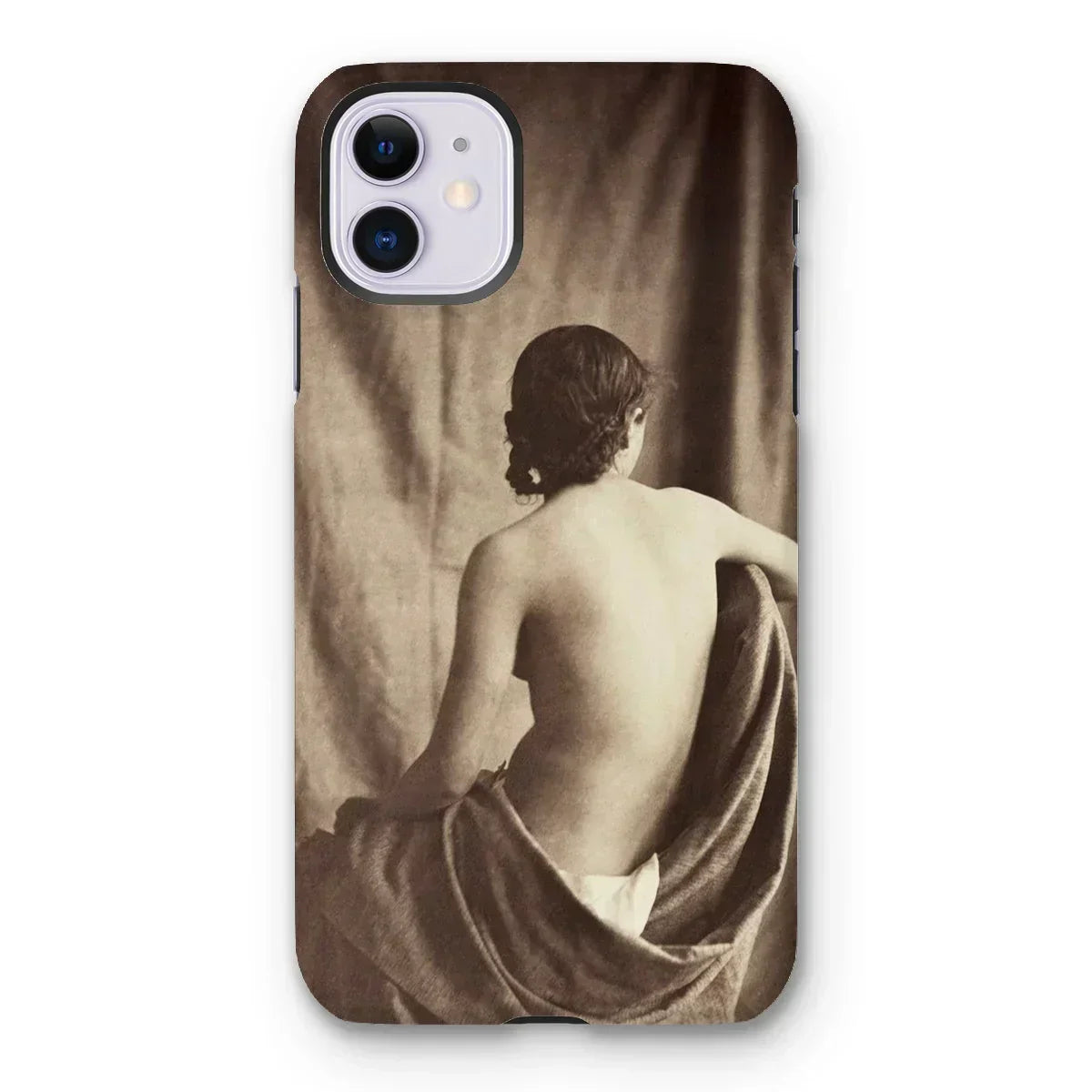 Nude Study - Jean Louis Marie Eugene Durieu Iphone Case, 11 / Matte, Phone Case Sepia-toned Artistic Photograph Person’s Bare Draped