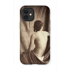 Nude Study - Jean Louis Marie Eugene Durieu Iphone Case, 12 Mini / Matte, Phone Case Sepia-toned Artistic Photograph Person’s Bare
