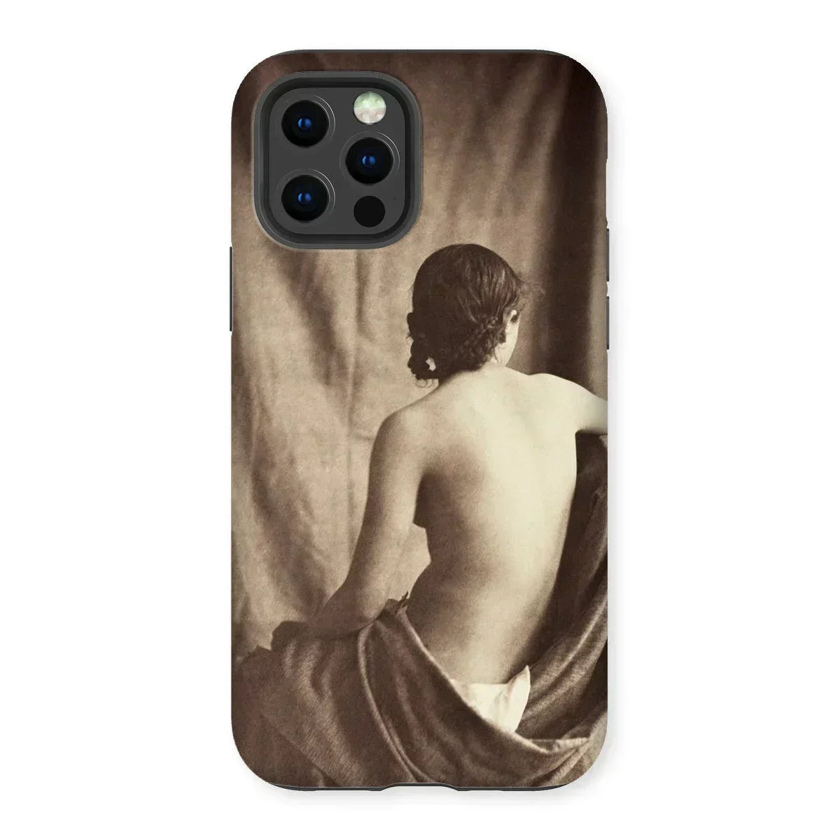 Nude Study - Jean Louis Marie Eugene Durieu Iphone Case, 12 Pro / Matte, Phone Case Sepia-toned Artistic Photograph Person’s Bare