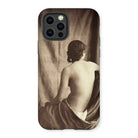 Nude Study - Jean Louis Marie Eugene Durieu Iphone Case, 12 Pro / Matte, Phone Case Sepia-toned Artistic Photograph Person’s Bare