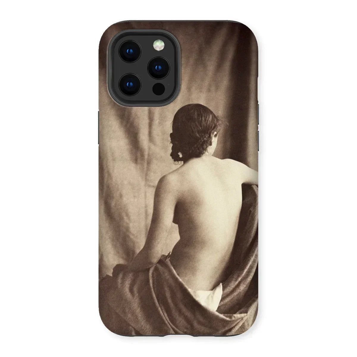 Nude Study - Jean Louis Marie Eugene Durieu Iphone Case, 13 Pro Max / Matte, Phone Case Sepia-toned Artistic Photograph Person’s Bare