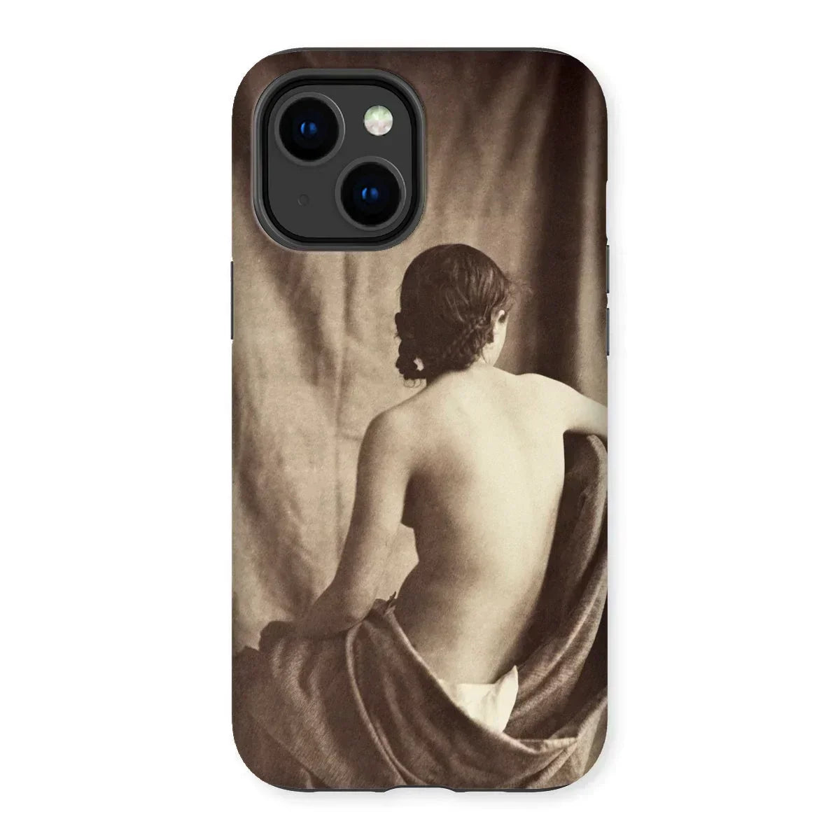 Nude Study - Jean Louis Marie Eugene Durieu Iphone Case, 14 Plus / Matte, Phone Case Sepia-toned Artistic Photograph Person’s Bare