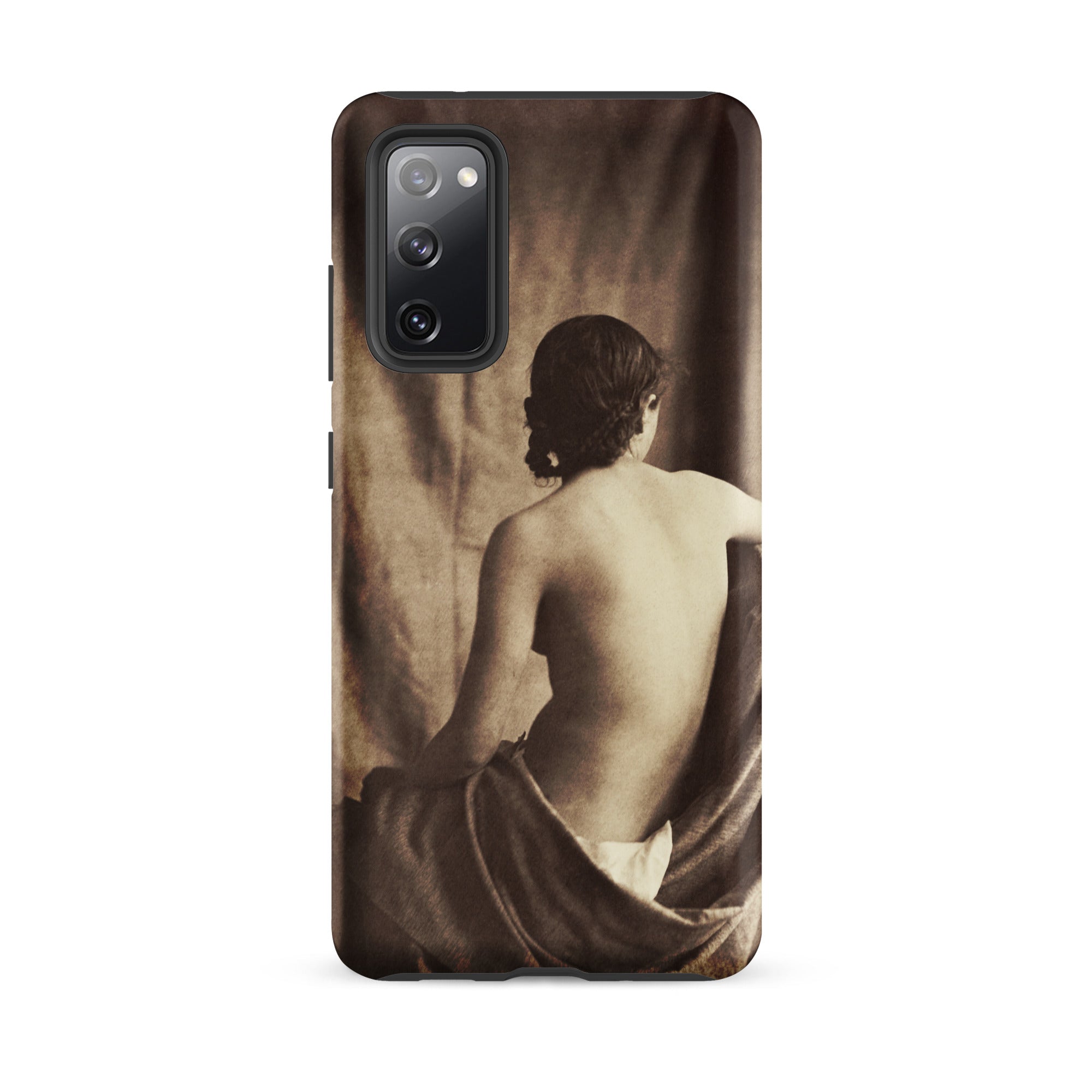 Nude Study Jean Louis Marie Eugene Durieu Samsung Case, Galaxy S20 Fe / Matte, Smartphone Case Sepia Toned Nude Woman Draped Fabric