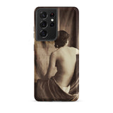 Nude Study - Jean Louis Marie Eugene Durieu Samsung Case, Galaxy S21 Ultra / Matte, Smartphone Case Sepia-toned Nude Woman Viewed