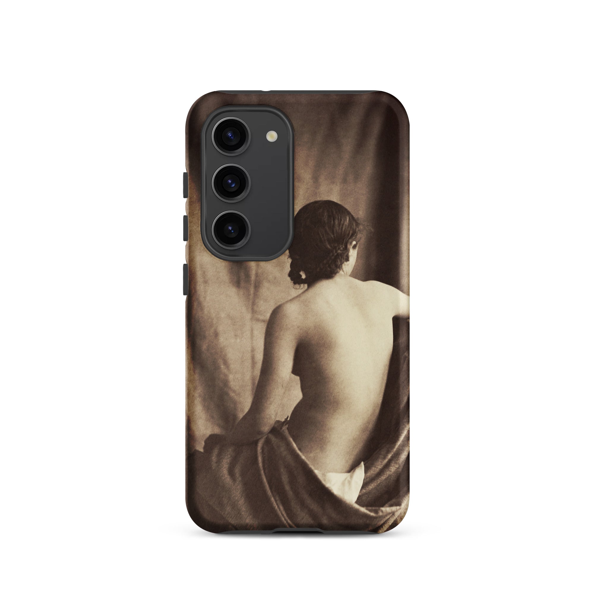 Nude Study Jean Louis Marie Eugene Durieu Samsung Case, Galaxy S23 / Matte, Phone Case Sepia Toned Nude Woman Draped Fabric
