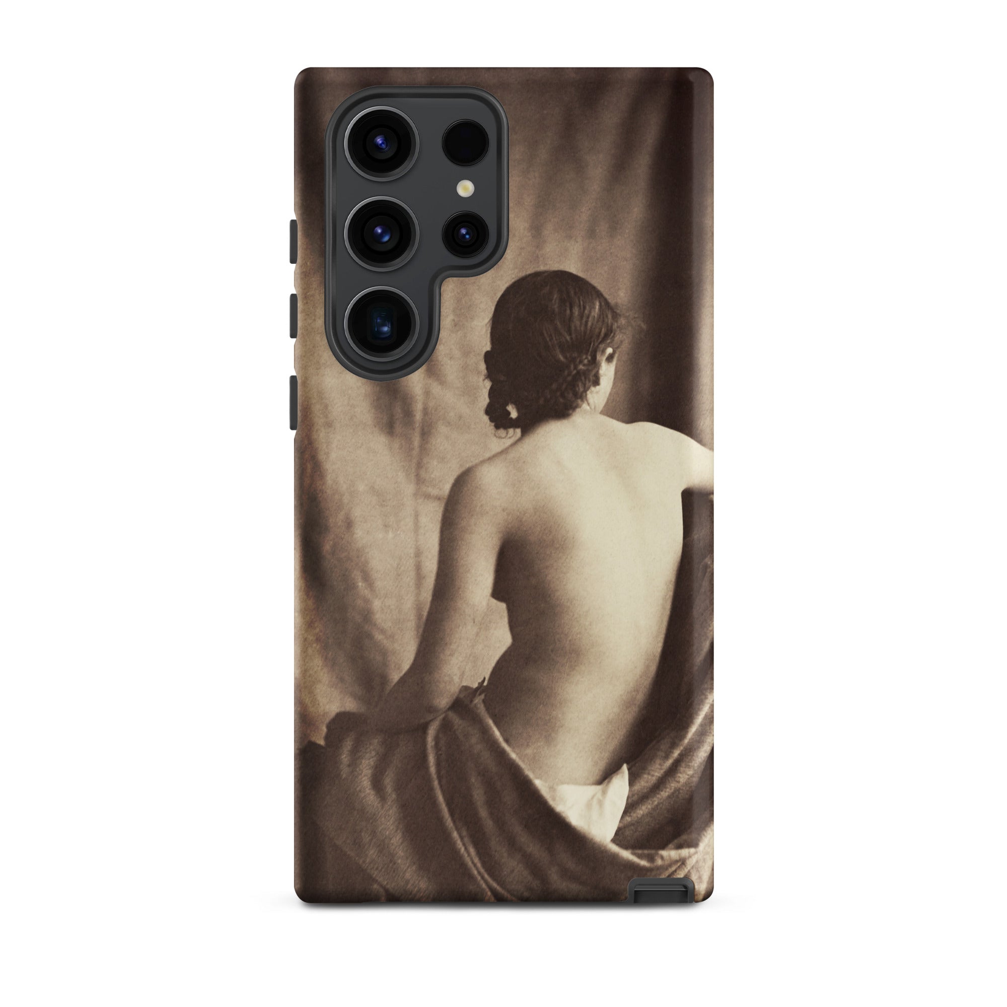 Nude Study Jean Louis Marie Eugene Durieu Samsung Case, Galaxy S23 Ultra / Matte, Smartphone Case Sepia Toned Art Print Seated Female Figure
