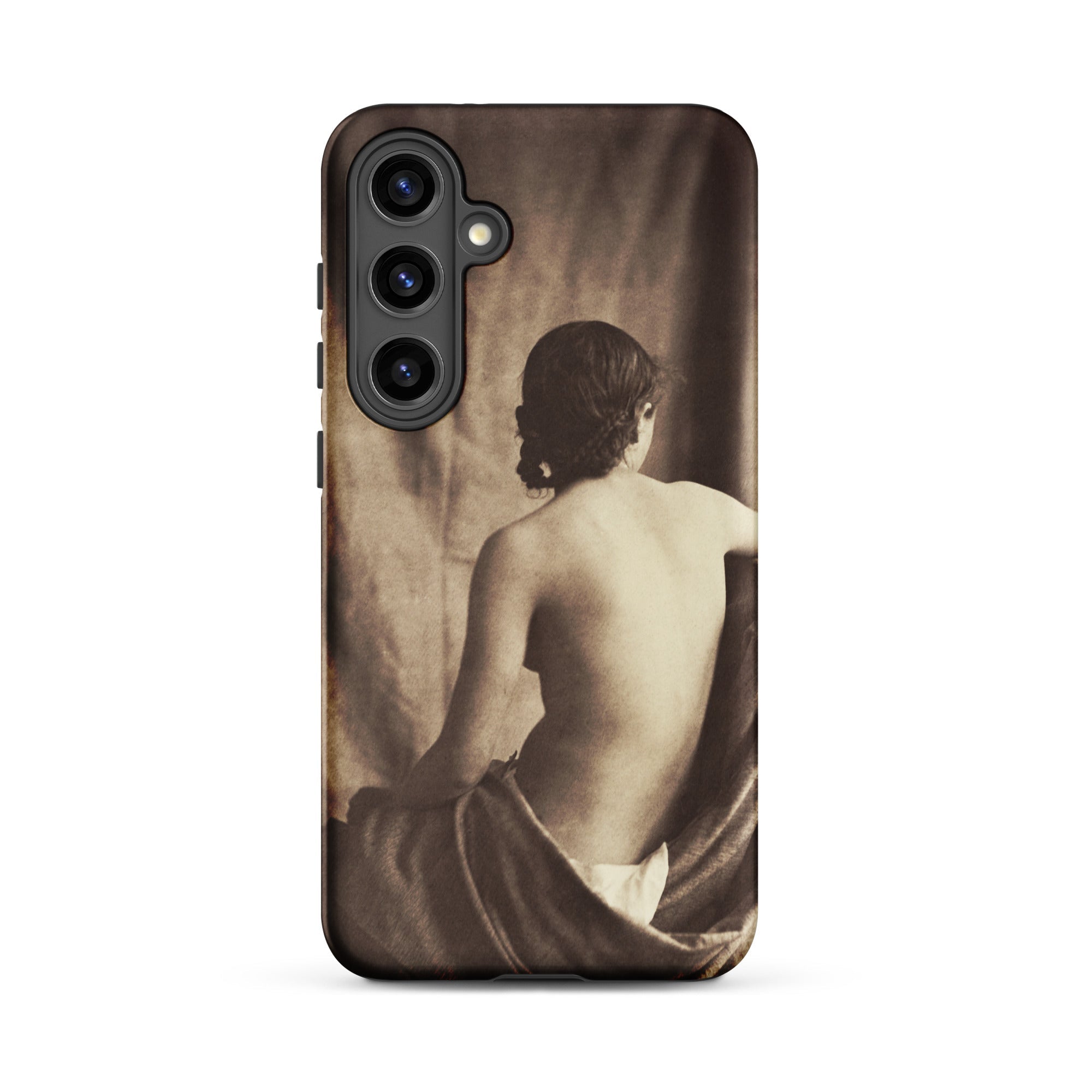 Nude Study Jean Louis Marie Eugene Durieu Samsung Case, Galaxy S24 Plus / Matte, Smartphone Case Sepia Toned Woman Partially Draped