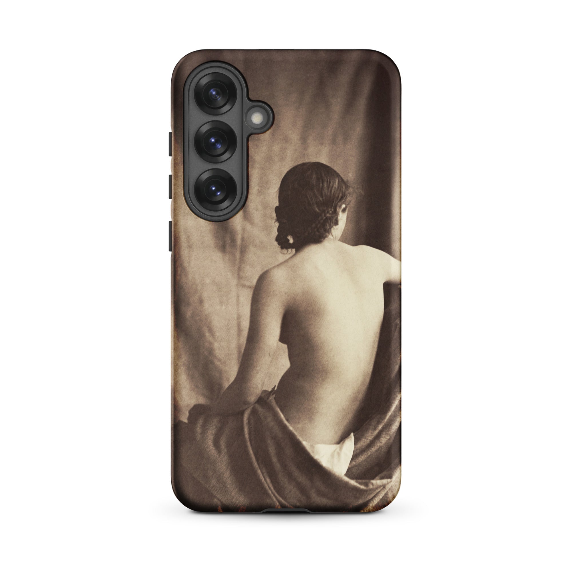 Nude Study Jean Louis Marie Eugene Durieu Samsung Case, Galaxy S25 Plus / Matte, Smartphone Case Sepia Toned Person’s Bare Draped Fabric