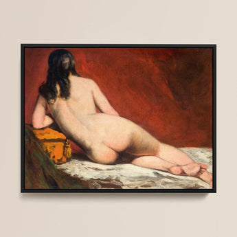 Nude Study of a Reclining Woman - William Etty Art Print / Canvas, 16x12’’ / 41x31cm / Black Frame, Posters Prints & Visual Artwork, Toby