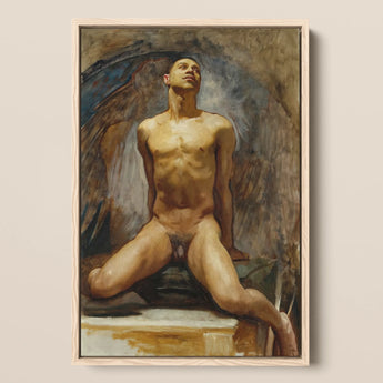 Nude Study of Thomas e Mckeller - Lámina artística de John Singer Sargent / Lienzo, 12x18’’ / 31x46cm / Marco natural, Pósters Impresiones y arte visual