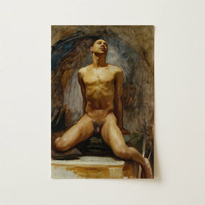 Nude Study of Thomas e Mckeller - Lámina artística de John Singer Sargent / Lienzo, 12x18’’ / 31x46cm / Sin marco / sin borde, Pósters Impresiones y arte visual