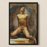 Nude Study of Thomas e Mckeller - John Singer Sargent Art Print / Canvas Framed Oil Painting Nude Male Figure Wings Rendered Thomas