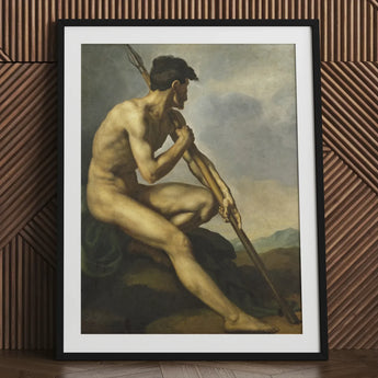 Nude Warrior with Spear - Theodore Gericault Art Print / Canvas, Prints