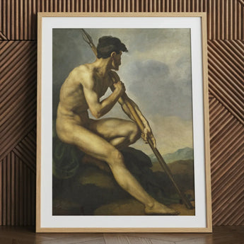 Nude Warrior with Spear - Theodore Gericault Art Print / Canvas, Prints
