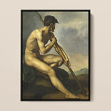 Nude Warrior with Spear - Theodore Gericault Art Print / Canvas, Prints
