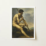 Nude Warrior with Spear - Theodore Gericault Art Print / Canvas, Prints