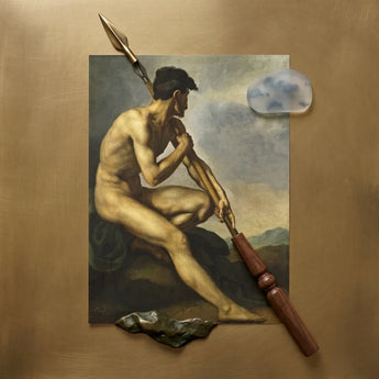 Nude Warrior with Spear - Theodore Gericault Art Print / Canvas, Prints