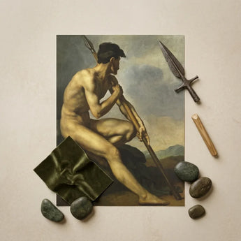 Nude Warrior with Spear - Theodore Gericault Art Print / Canvas, Prints