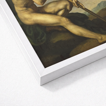 Framed Classical Painting Muscular Nude Male Figure Earthy Warrior, Théodore Géricault’s, Warrior’s Profile Locked, Theodore Gericault Art,