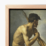 Framed Canvas Print Classical Painting Muscular Nude Male Warrior, Théodore Géricault’s, Warrior’s Profile Locked, Theodore Gericault Art