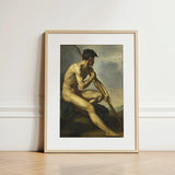 Nude Warrior with Spear - Theodore Gericault Art Print / Canvas, Prints