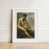 Nude Warrior with Spear - Theodore Gericault Art Print / Canvas, Prints