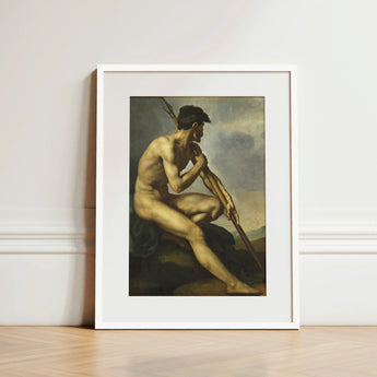 Nude Warrior with Spear - Theodore Gericault Art Print / Canvas, Prints