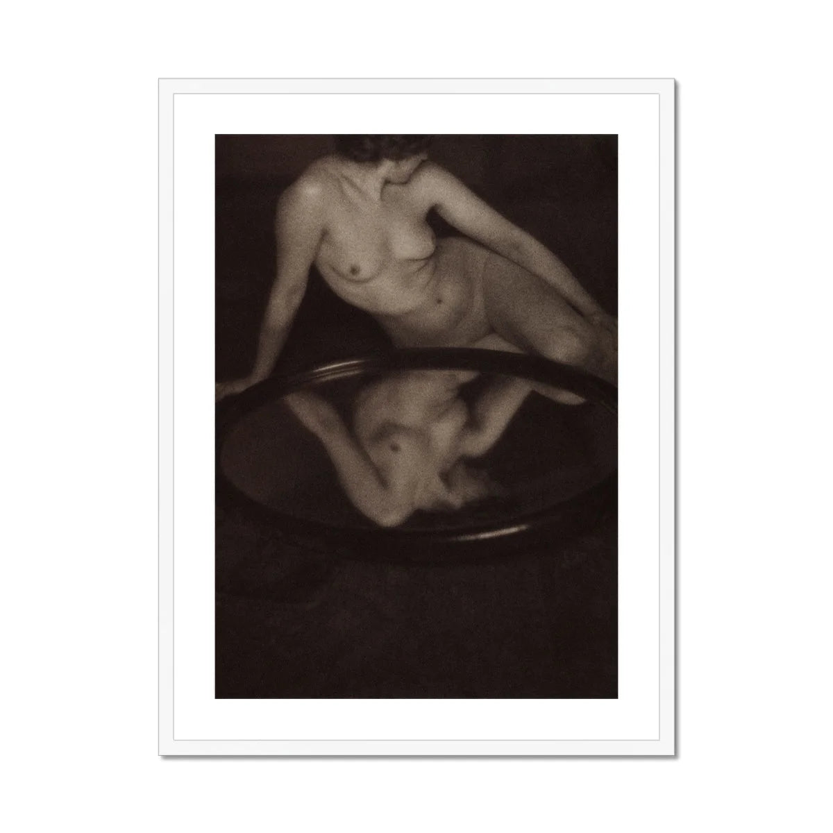 Nude Woman with Mirror - Clarence H. White Art Print