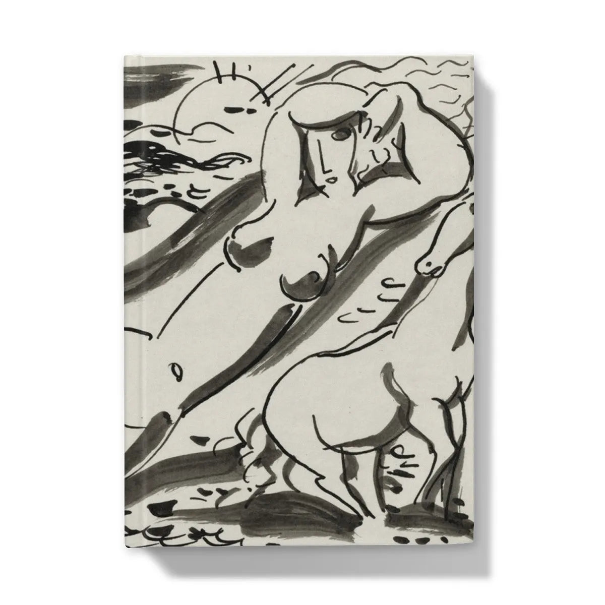 Nude Woman And Two Horses With The Sea By Leo Gestel Hardback Journal - 5’x7’ / Lined - Notebooks & Notepads