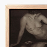 Nude Woman with Mirror - Clarence H. White Art Print / Canvas Framed Black-and-white Photograph Wooden Frame 20th-century Photography,
