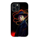 Nyx - Gay Witch Iphone Case, 12 Pro Max / Matte, Artistic Phone Case Portrait Person Hat Orange Lines