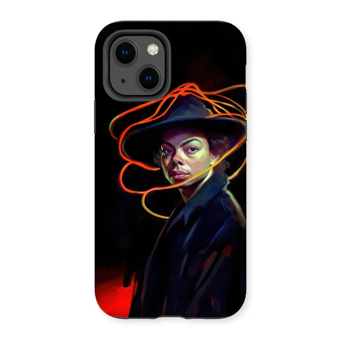 Nyx - Gay Witch Iphone Case, 13 / Matte, Phone Case Artistic Portrait Person Hat Orange Lines