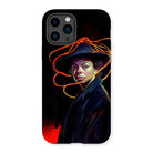 Nyx - Gay Witch Iphone Case, 14 Pro / Matte, Artistic Phone Case Portrait Person Hat Orange Lines