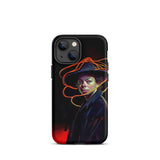 Nyx - Gay Witch Phone Case Iphone 13 Mini / Matte Black Phone Case Portrait Art Gay Witch, Modern Surrealism, Nyx, the Goddess