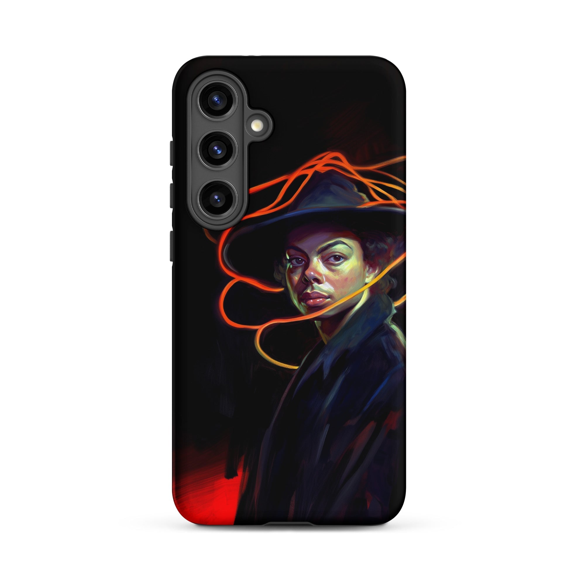 Nyx - Gay Witch Samsung Case, Galaxy S24 Plus / Matte, Black Smartphone Case Vibrant Portrait Michael Jackson Fedora