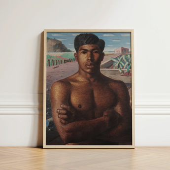 O Mestico - Candido Portinari Brazilian Art Print / Canvas Framed Portrait Shirtless Man Dark Skin Short Black Portinari’s, Identity