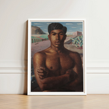 O Mestico - Candido Portinari Brazilian Art Print / Canvas Framed Portrait Shirtless Man Dark Skin Short Hair Portinari’s, Identity Forged,