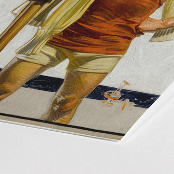 Oarsman - J.c. Leyendecker Art Print / Canvas Framed Classical Figure Orange Tunic Yellow Shorts Distills Competitive, Rowing, Unwavering