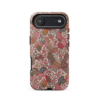 Oberkampf & Cie. Floral Fabric Art Iphone Case, 17 Air / Matte, Paisley Patterned Phone Case Mix Red Green Beige