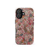 Oberkampf & Cie. Floral Fabric Art Iphone Case, 17 / Matte, Paisley Patterned Phone Case Brown Red Accents Made