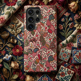 Oberkampf & Cie. Floral Fabric Art Phone Case Vibrant Intricately Patterned Phone Case Dense Floral Geometric Sartorial Splendor,