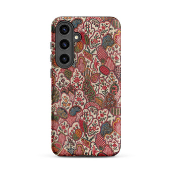 Oberkampf & Cie. Floral Fabric Art Samsung Case, Galaxy S24 Plus / Matte, Smartphone Case Intricate Colorful Floral Foliage Pattern