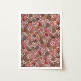 Oberkampf & Cie Floral Pattern Fabric Art Print / Canvas Framed Dense Intricate Stylized Fruits Foliage Ancien Régime, Vintage Prints