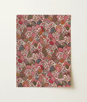 Rectangular Piece Intricately Patterned Fabric Dense Whimsical Design Ancien Régime, Oberkampf & Cie, Vintage Floral Pattern