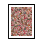 Oberkampf & Cie Floral Pattern Fabric Art Print, Framed Art Print Dense Floral Pattern Red Pink